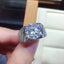 Round Cut 11mm Created Diamond Classic Men's Ring Adjustable