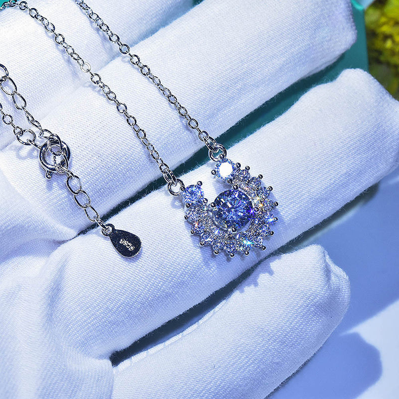 Round Cut Created Diamond Classic U Shape Necklace