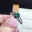 Round 6.5mm Green Created Diamond Split Shank Ring For Women Adjustable