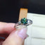 Round 6.5mm Green Created Diamond Split Shank Ring For Women Adjustable