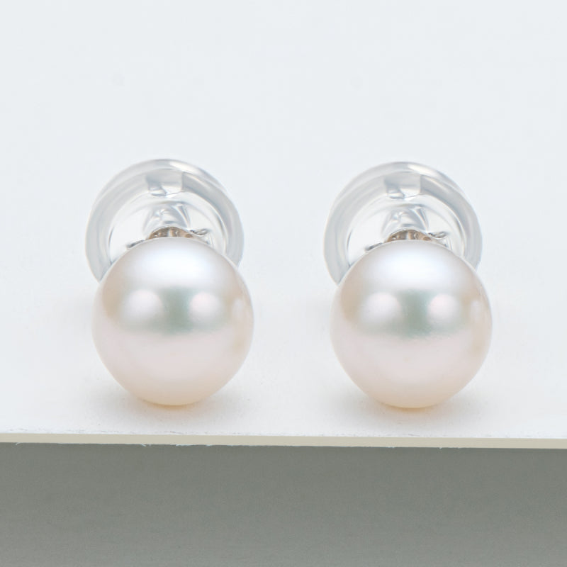 925 Silver 5.5-6mm Natural Freshwater Pearl Earrings