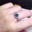 Round Cut 1ct Green Created Diamond Classic Halo Ring Adjustable