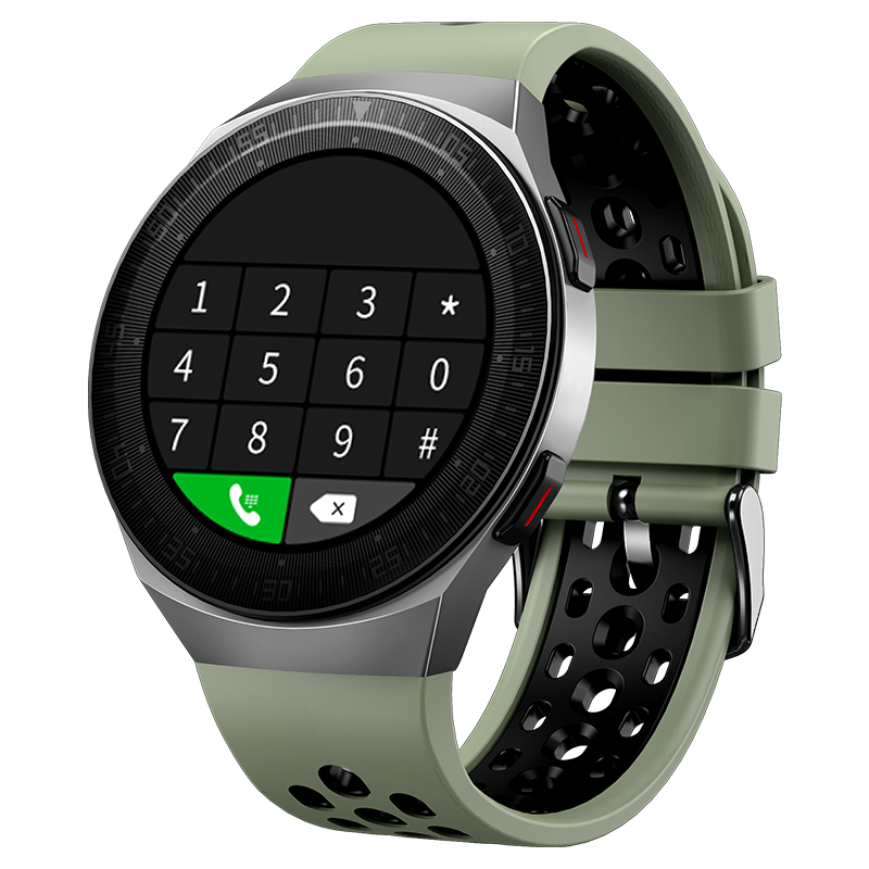 Smart Watch Metal Plastic 1.28 In Round Screen Colorful Dial IP67 Waterproof Multifunctional Men Sports Watch TPU Watchband