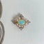 18K White & Gold Oval Cut 0.7ct Natural Opal Akoya Pearl Diamond Pendant Necklace 18"