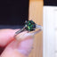 6.5mm 1ct Round Green Created Diamond Classic Six Prong Ring Adjustable