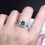 Round Cut 1Carat Green Created Diamond Classic Halo Ring Adjustable