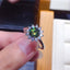 Round Cut 1Carat Green Crected Diamond Classic Halo Ring Adjustable