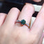 6.5mm Round Green Created Diamond Classic Ring Adjustable For Women