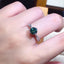 6.5mm Round Green Created Diamond Classic Ring Adjustable For Women