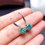 Round Cut 5.0mm Green Created Created Diamond Hook Earrings