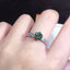 6.5mm Round Green Created Diamond Classic Six Prong Ring Adjustable