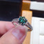Round Cut 1ct Green Created Diamond Classic Six Prong Ring Adjustable
