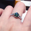 Round Cut 1ct Green Created Diamond Classic Six Prong Ring Adjustable