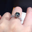 Round Cut 6.5mm Green Created Diamond Vintage Ring Adjustable