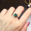 Round Cut 8.0mm Green Created Diamond Three Stone Ring Adjustable
