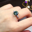 Round Cut 8.0mm Green Created Diamond Three Stone Ring Adjustable