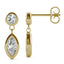 925 Sterling Sliver/14K/18K Gold Marquise Cut 3x6mm Moissanite Diamond Drop Earrings