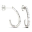 925 Sterling Sliver/14K/18K Gold Emerald & Round Cut Moissanite Diamond J-Hoop Earrings