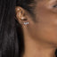 925 Sterling Sliver/14K/18K Gold 2x4mm Emerald Moissanite Diamond Geometric Earrings