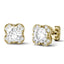 925 Sliver/14K/18K Gold 6.0mm Round Moissanite Diamond Flower Shape Stud Earrings