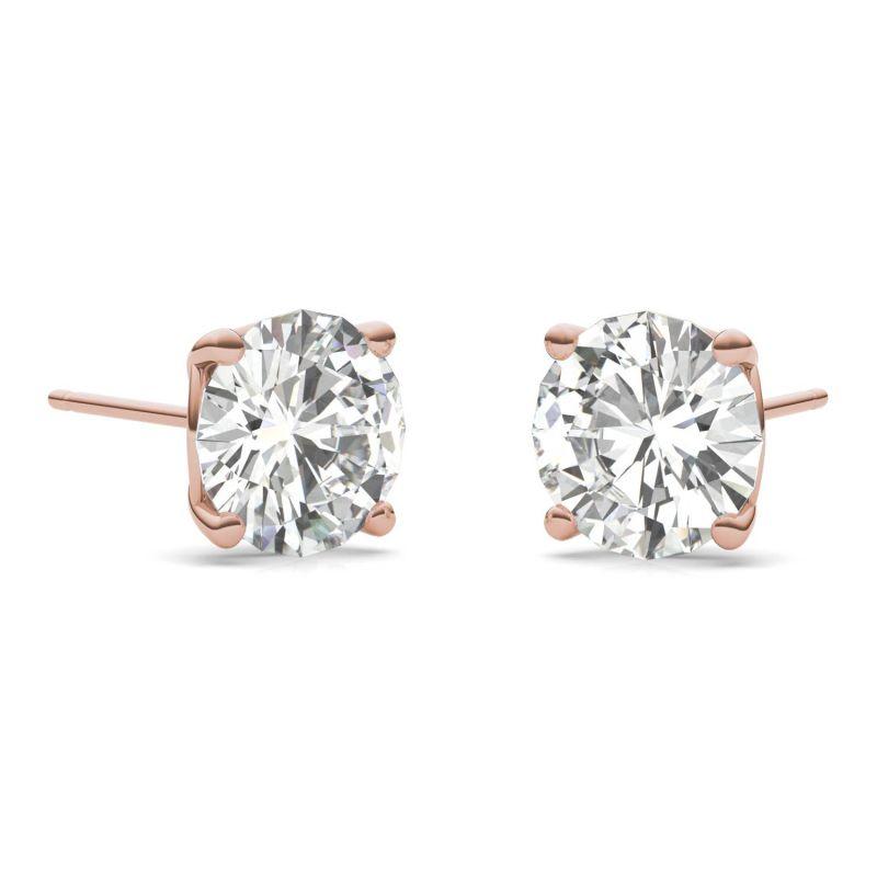 925 Sliver/14K/18K 8.0mm/7.5mm/6.5mm/6mm/5mm/3.75mm Round Solitaire Stud Earrings