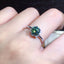 Round Cut 2ct Green Created Diamond Flower Shaped Ring Adjustable