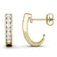 925 Sterling Sliver/14K/18K Gold Round Cut 2.0mm Moissanite Diamond J-Hoop Earrings
