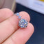 Round Cut 8.0mm Created Diamond Halo Pendant Necklace 18"
