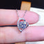 Round Cut 8.0mm Created Diamond Heart Shape Pendant Necklace 18"