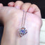 Round Cut 8.0mm Created Diamond Heart Shape Pendant Necklace 18"