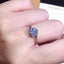 Round Cut 6.5mm Created Diamond Twist Shank Solitaire Ring Adjustable