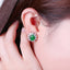 Simulatied Greenstone Flower-Shaped Earrings