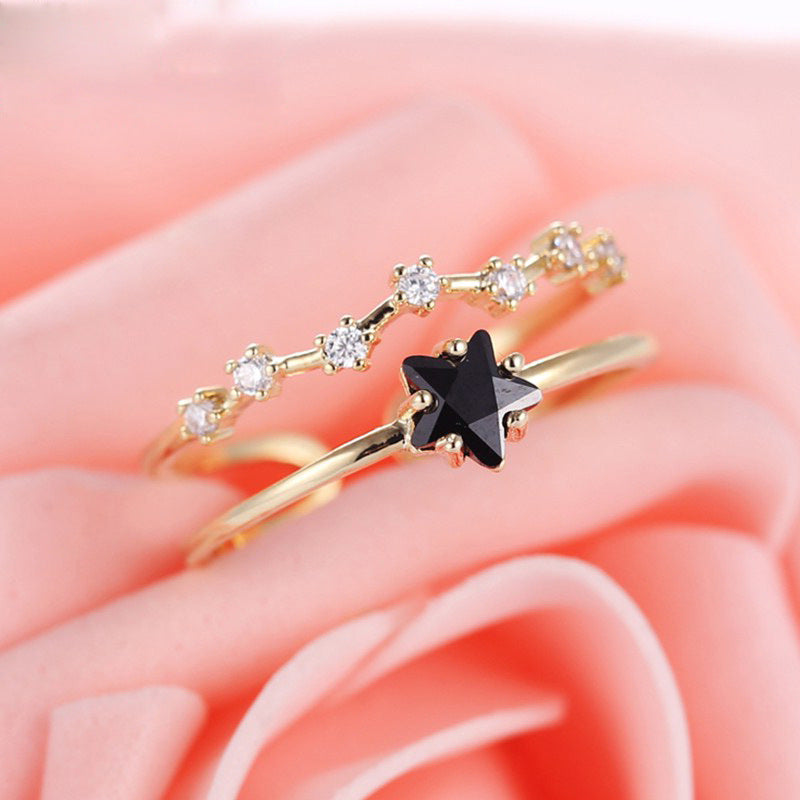 Personalized Temperament Star Double Ring