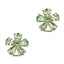 Five Petal Flower Simulated Multicolor Gemstone Stud Earrings