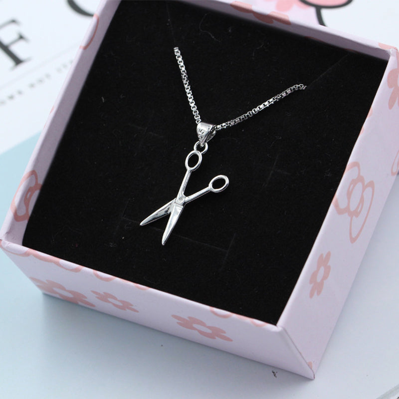 Personalized Creative Small Scissors Pendant Necklace 18"