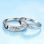 Round Created Diamond Heart-Shaped Personalized Couple Ring Adjustable