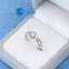 Round Created Diamond Adjustable Couple Personalized Ring