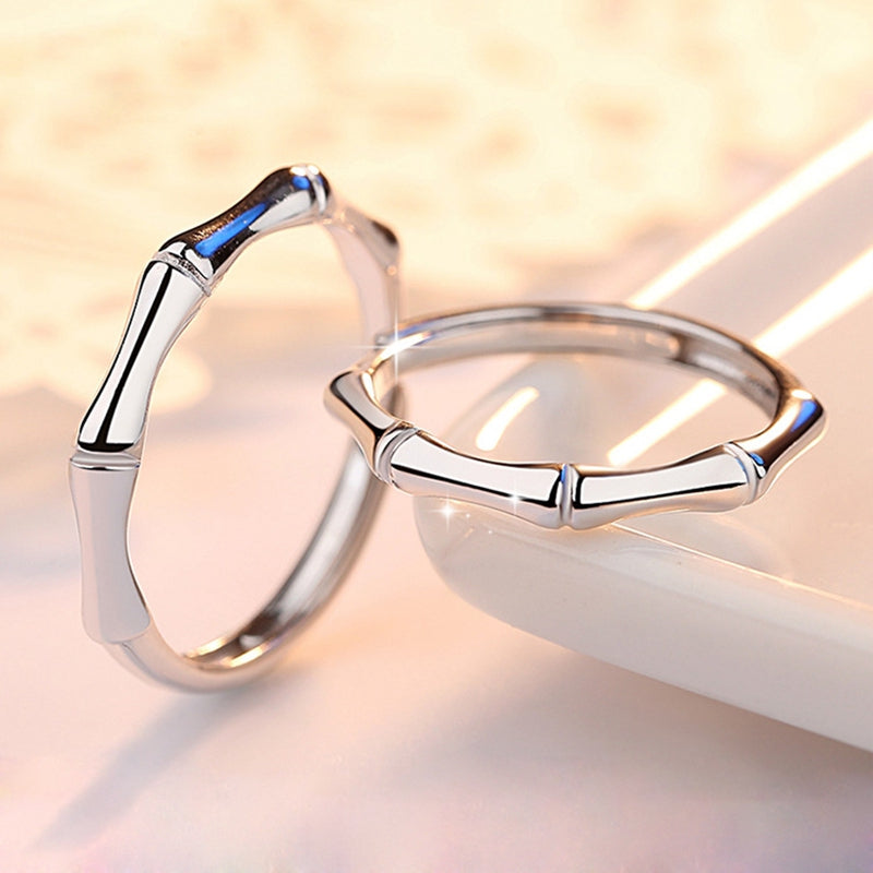 Simple Personality Bamboo Adjustable Couple Ring