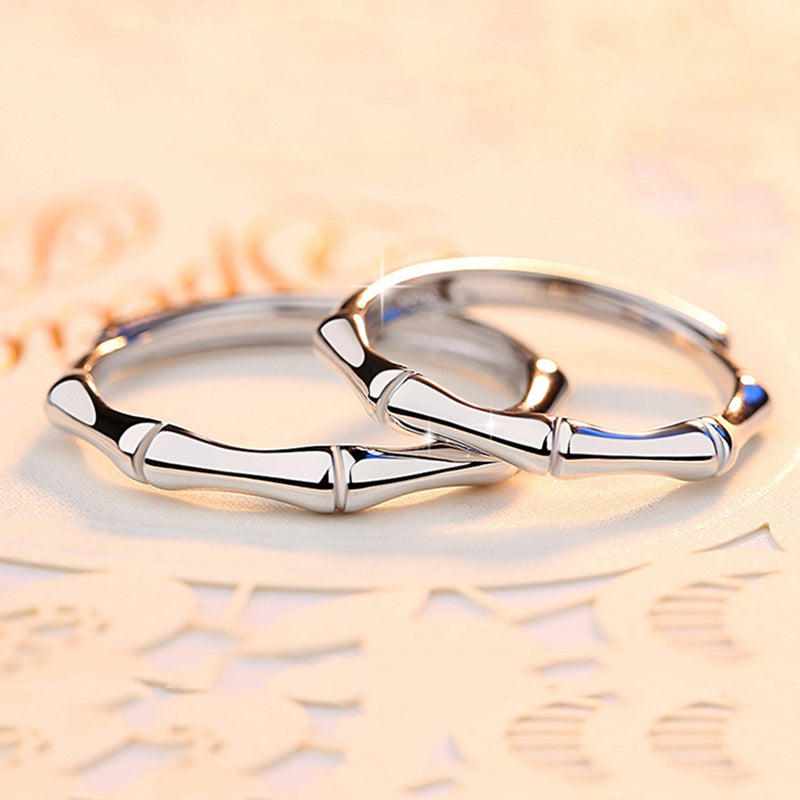 Simple Personality Bamboo Adjustable Couple Ring