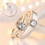 Round Cut Created Diamond Couple Solitaire Ring Adjustable
