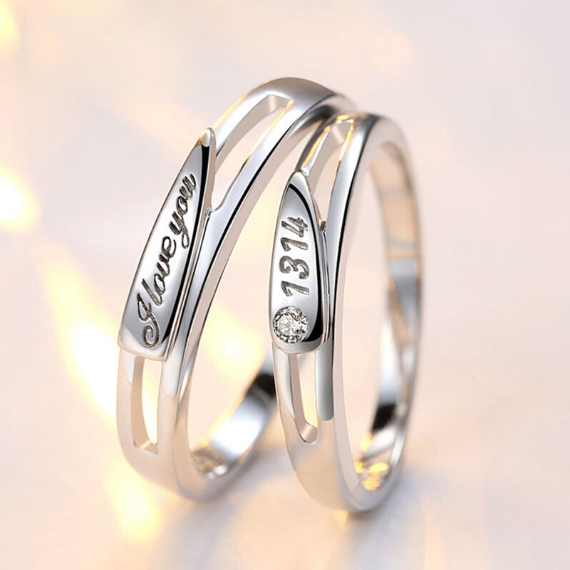 Numbers 1314 Created Diamond Couples Love Ring Adjustable