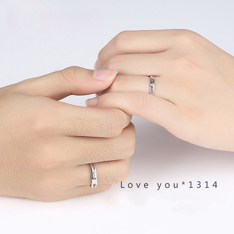 Numbers 1314 Created Diamond Couples Love Ring Adjustable