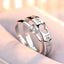 Simple Heart Shaped Letters LOVE Created Diamond Couple Ring Adjustable