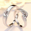 Simple Round Cut Created Diamond Couple Ring Adjustable
