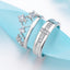 Vintage Crown Cross Couple Created Diamond Adjustable Ring