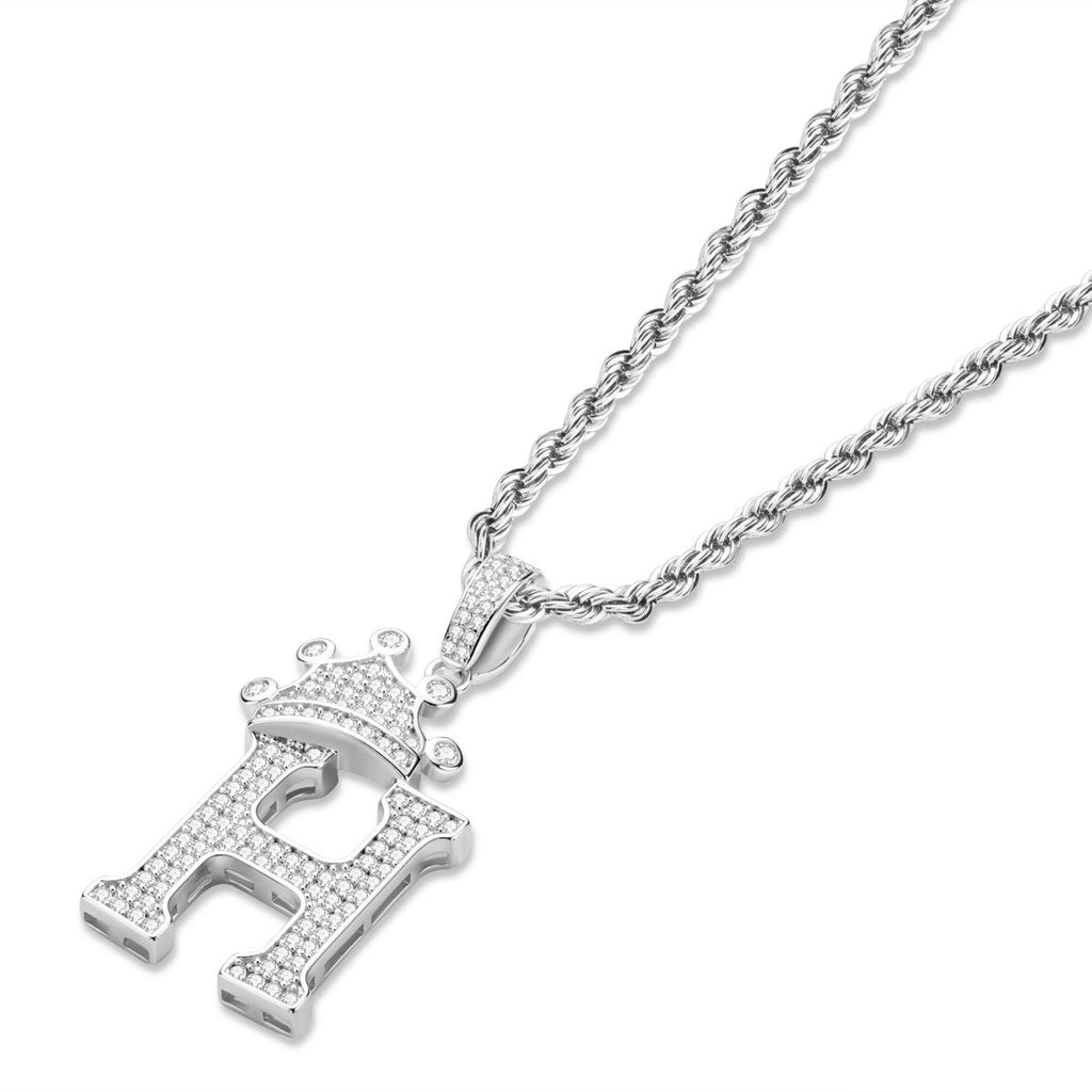 Initial H Alphabet Necklace for Women Men