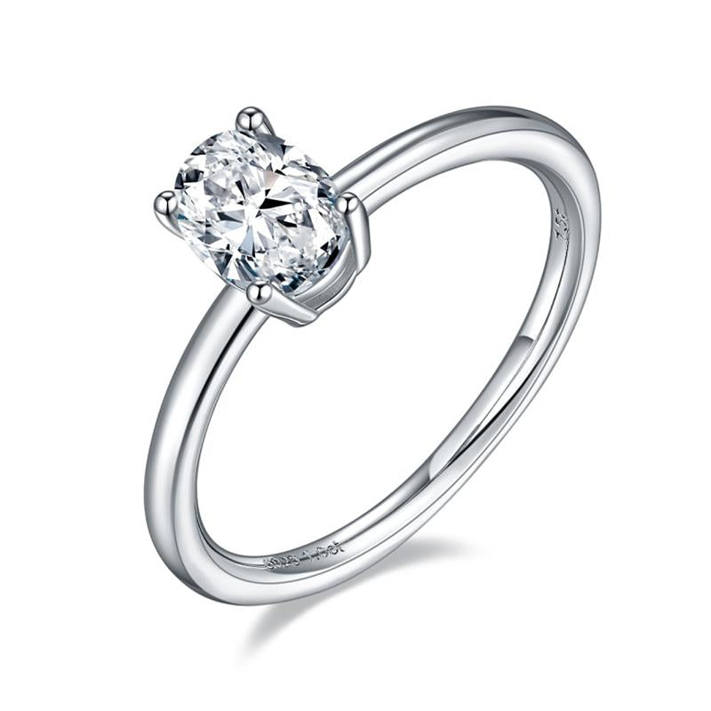 Oval Cut 1 Carat Moissanite Solitaire Ring
