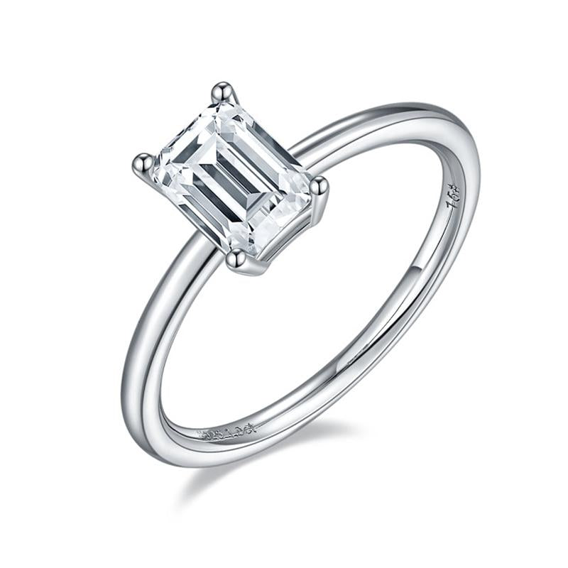 Solitaire 1.0ct Emerald Cut Moissanite Ring
