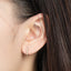 14K Gold Round Cut 1.0mm Real Diamond Hoop Clip Earrings