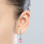 925 Silver 8*8mm Cubic Zirconia Heart Shape Hook Earrings